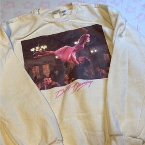 H&M Cream Dirty Dancing Graphic Sweatshirt with Pink Accent